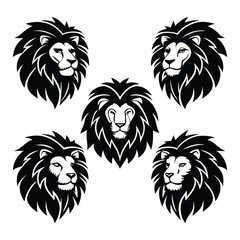 Fototapeta premium Fierce Lion Silhouette Emblem