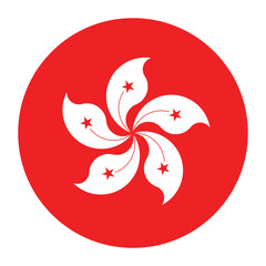 Hong Kong flag circle icon vector illustration design