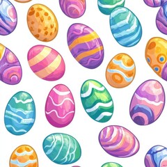 Easter seamless colorful design collection pattern illustration