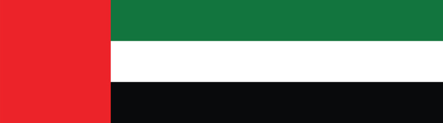 Arab Emirates flag long banner digital vector illustration