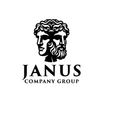 Janus Greek Two Faces Sculpture  Ancient Roman Myth logo design