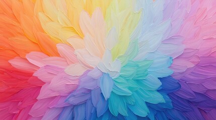 Abstract rainbow floral painting