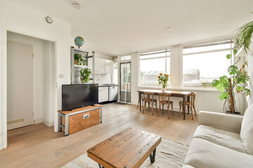 Modern and bright interior living space