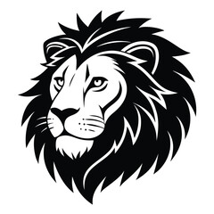 Wild Lion Head Silhouette Icon