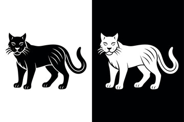 Wildcat Silhouette Vector on White Background & Premium Files.