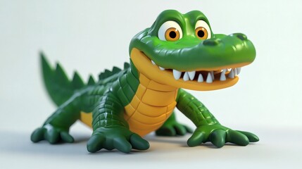 Fototapeta premium Playful Cartoon Alligator Toy with Bright Colors and Big Smile
