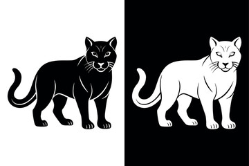 Wildcat Silhouette Vector on White Background & Premium Files.