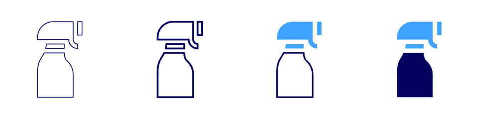 Cleaning chemicals icon in 4 different styles. Thin Line, Line, Bold Line, Duotone. Duotone style. Editable stroke