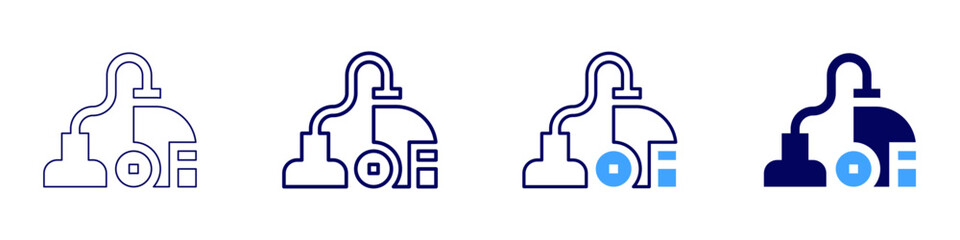 Fototapeta premium Cleaning crew icon in 4 different styles. Thin Line, Line, Bold Line, Duotone. Duotone style. Editable stroke