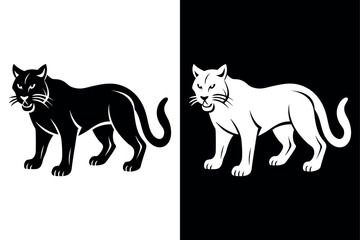 Wildcat Silhouette Vector on White Background & Premium Files.
