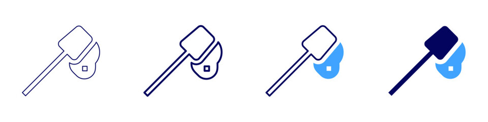 Cleaning fire damage icon in 4 different styles. Thin Line, Line, Bold Line, Duotone. Duotone style. Editable stroke