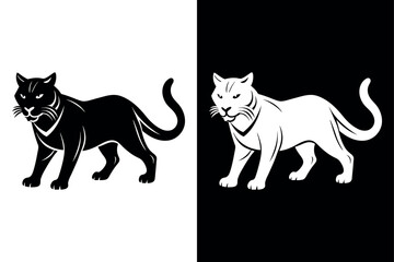 Wildcat Silhouette Vector on White Background & Premium Files.