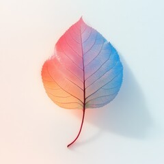 Nature awakening with simple leaf in seasonal gradient colors