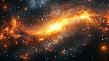 Fototapeta premium Abstract space-themed background with glowing celestial bodies, digital grids, and cosmic particles 