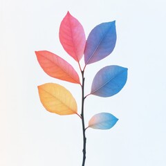 Nature awakening with simple leaf in seasonal gradient colors