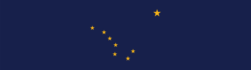 Flag of Alaska state. Alaska flag long banner digital vector illustration