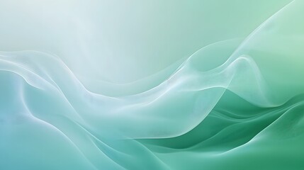 Fototapeta premium Serene gradient from calming blue to gentle green, abstract waves, modern aesthetic