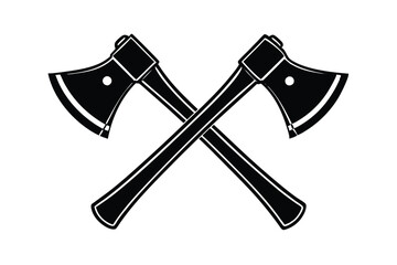 two axe icon  silhouette vector on white background