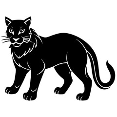 Obraz premium Minimalist Wildcat Silhouette Icon Perfect for Logos & Designs.