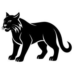 Wildcat Silhouette Vector Icon High-Quality Design on White Background.