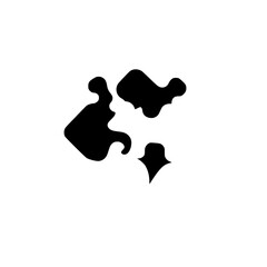 Black and white puzzle with smooth, matte finish against white background, three pieces.