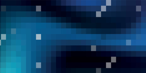 Abstract geometric background of squares. Blue pixel background with empty space. Vector illustration.