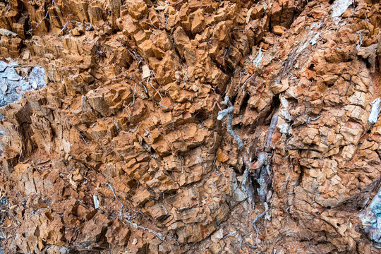 This image presents a detailed view of a rocky surface, showcasing rich textures and warm earthy tones, evoking a sense of stability and timelessness found in nature.