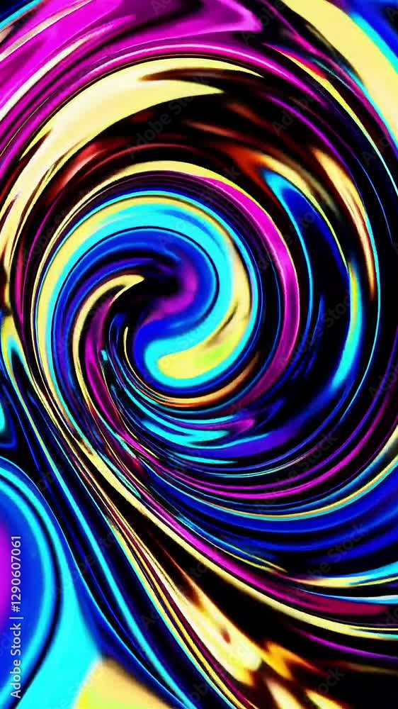 Poster vivid neon swirls creating dynamic abstract patterns with hypnotic motion