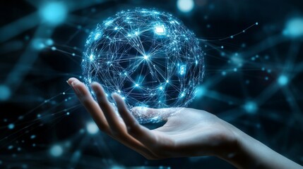 Innovative technology concept digital networking sphere futuristic environment business content abstract view visualizing data interaction