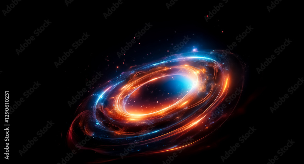 Aufkleber abstract light formation featuring swirling trails of bright orange and blue colors. dynamic circula