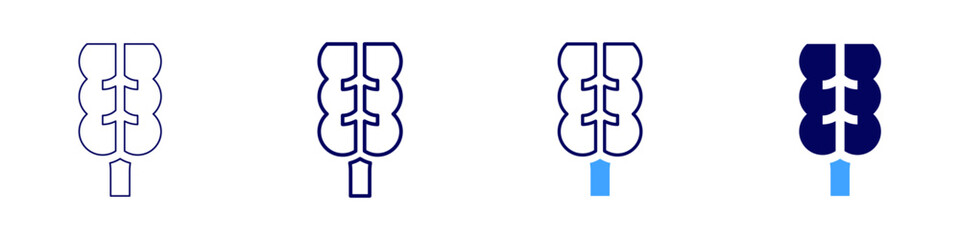 Intestine health icon in 4 different styles. Thin Line, Line, Bold Line, Duotone. Duotone style. Editable stroke