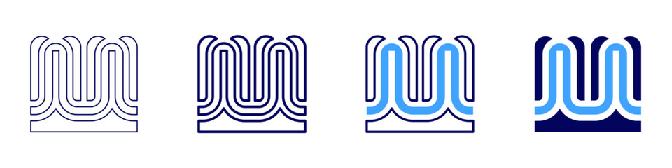 Intestine problems icon in 4 different styles. Thin Line, Line, Bold Line, Duotone. Duotone style. Editable stroke