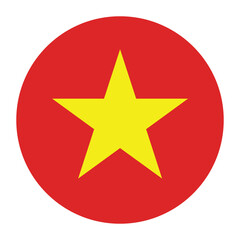 Fototapeta premium Vietnam circle flag logo icon digital vector illustration