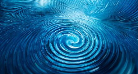 Mesmerizing blue swirling patterns create an abstract design, evoking fluid motion and depth. The image resembles water ripples with texture and a dynamic feel.