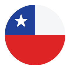 Obraz premium Chile flag circle icon vector illustration design