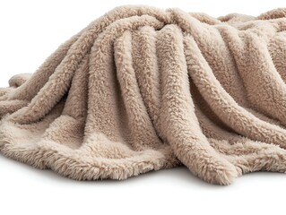 Beige Faux Fur Throw Blanket