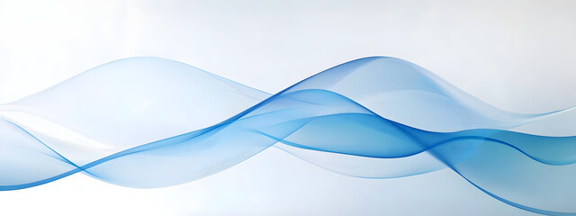Fototapeta premium Blue wave lines background vector presentation design with copy space 