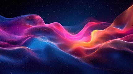 Fototapeta premium Space-inspired abstract background with glowing celestial bodies, cosmic dust, and interstellar energy waves 