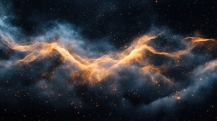 Obraz premium Space-inspired abstract background with glowing celestial bodies, cosmic dust, and interstellar energy waves 