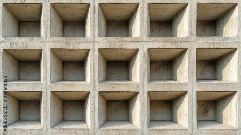 Poster a pattern of perfectly aligned squares with rounded corners, stacked neatly in a grid-like structure