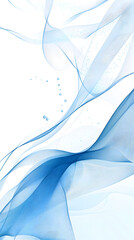 Fototapeta premium Blue wave lines background vector presentation design with copy space 