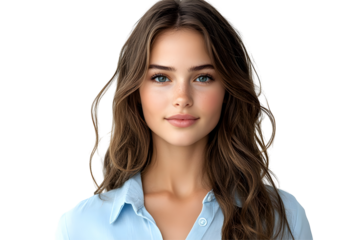 portrait of a woman crossed arms isolated on white