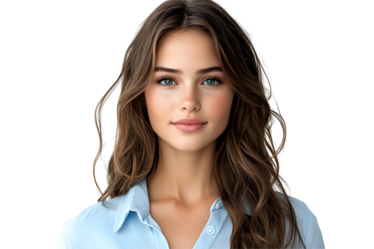 portrait of a woman crossed arms isolated on white