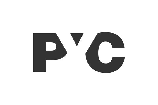 PYC logo design. Initial letter P Y C bold font style for tech startups, consulting, corporate branding. Creative company name, headlines typography identity, trendy logotype.