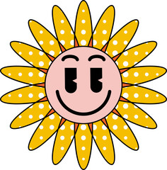 Groovy Flower Cartoon Element Set