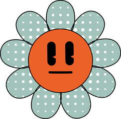 Groovy Flower Cartoon Element Set