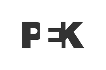 Fototapeta premium PEK logo design. Initial letter P E K bold font style for tech startups, consulting, corporate branding. Creative company name, headlines typography identity, trendy logotype.