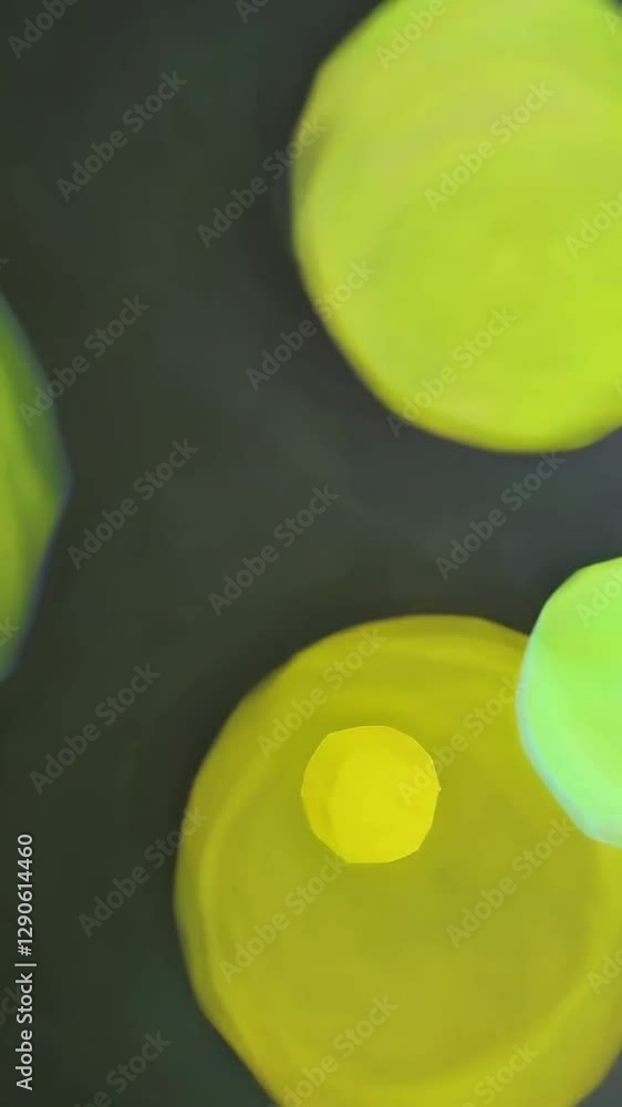 Aufkleber vivid colorful light bokeh transition with glowing circles across dark background