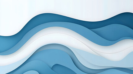 Fototapeta premium Blue wave lines background vector presentation design with copy space 