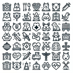 Pawfectly Minimal: Pet & Veterinary Icons